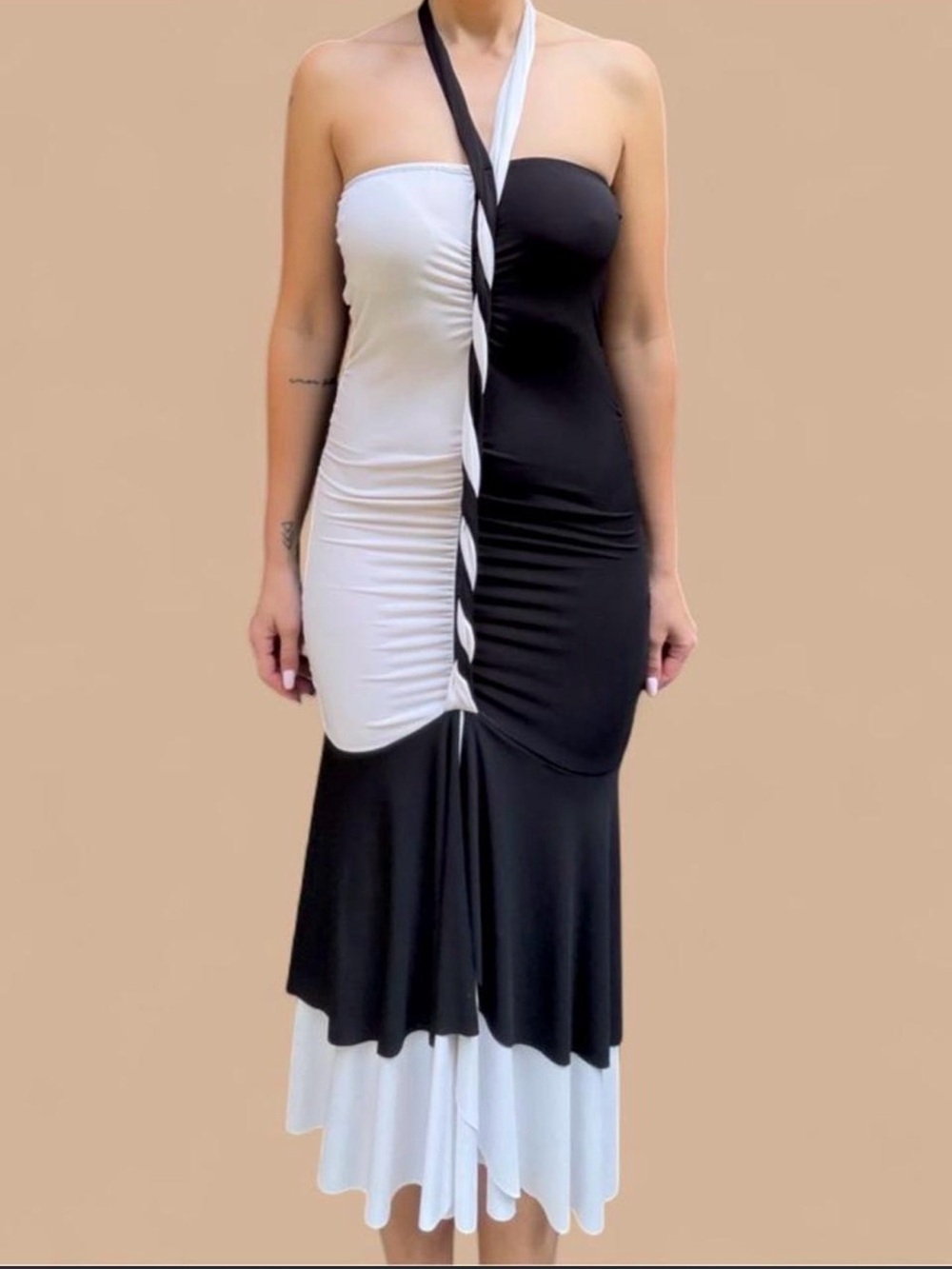 Luly K Vintage 90s Y2K Whimsigoth Retro Halter Dress